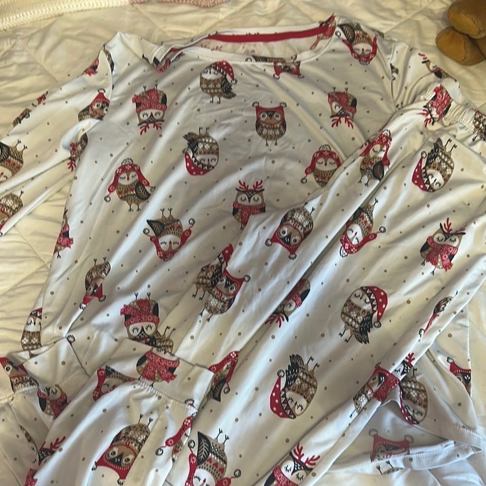 Cozy Owl Print teen Pajama set